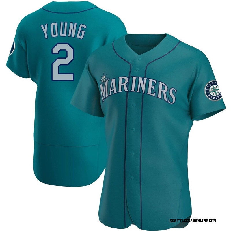 Cole Young Men's Seattle Mariners Alternate Jersey - Aqua Authentic
