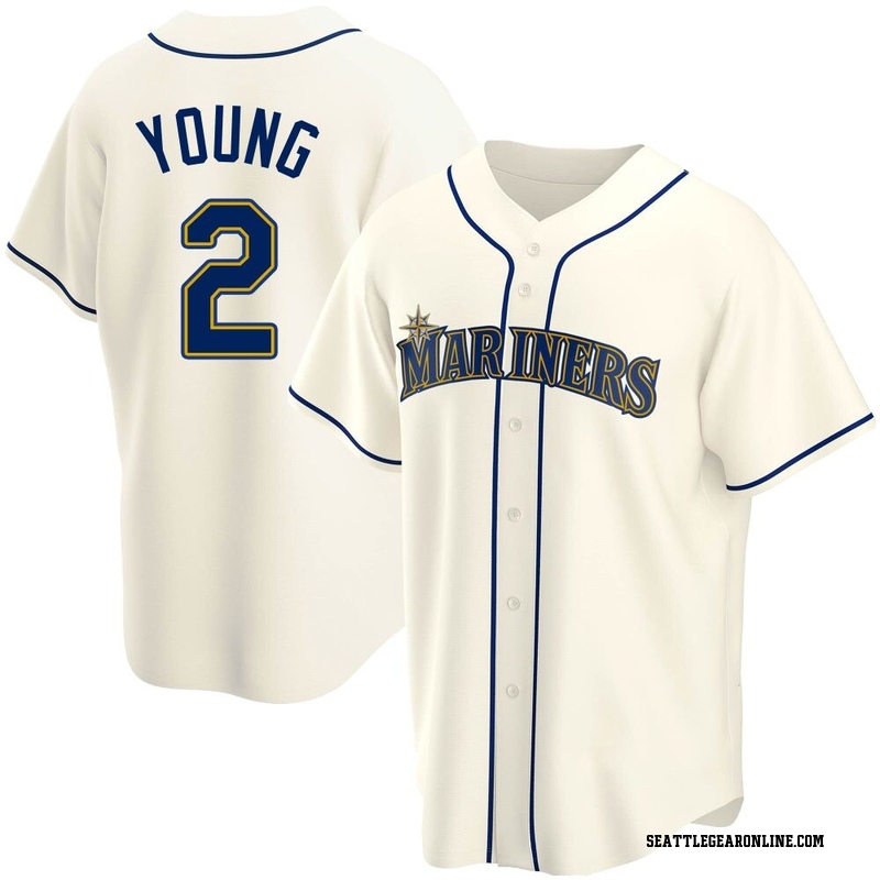 Cole Young Men's Seattle Mariners Alternate Jersey - Cream Replica