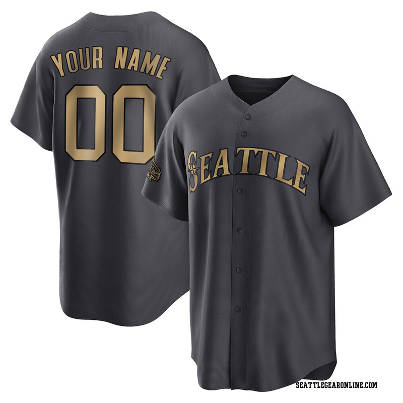 Custom Men's Seattle Mariners Replica 2022 AllStar Jersey Charcoal Game