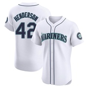 Dave Henderson Men's Seattle Mariners Home Jersey - White Elite