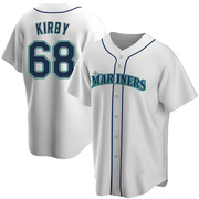 George Kirby Men's Seattle Mariners Home Jersey - White Replica