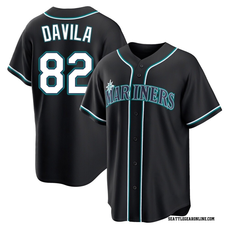 Nick Davila Men's Seattle Mariners Fashion Out Jersey - Black Replica