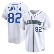 Nick Davila Men's Seattle Mariners Throwback Cooperstown Collection Jersey - White Limited