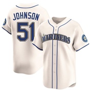 Randy Johnson Men's Seattle Mariners Alternate Jersey - Cream Limited