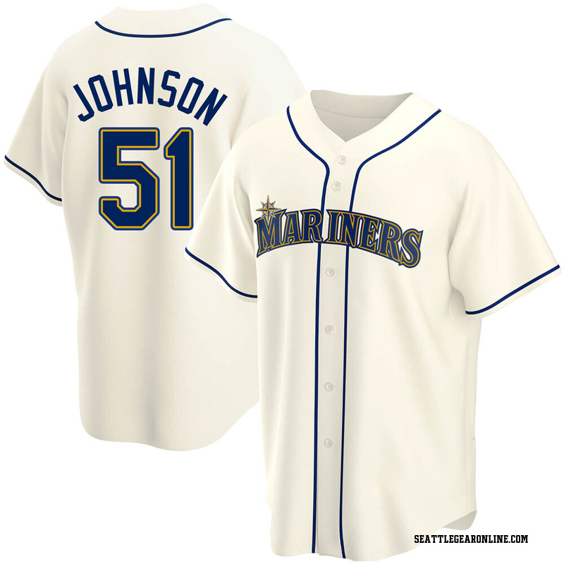 Randy Johnson Men's Seattle Mariners Alternate Jersey - Cream Replica